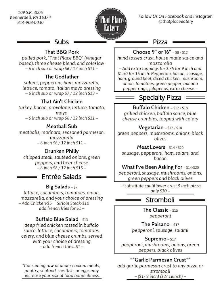 That Place Eatery Menu image 3
