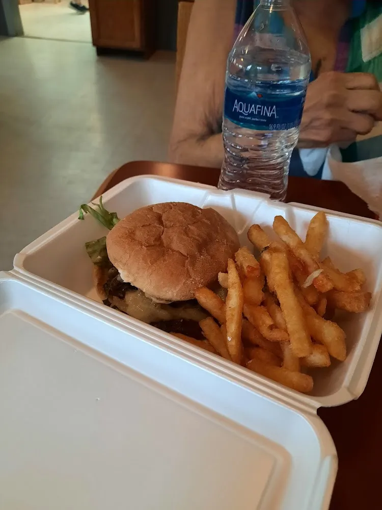 Mushroom Onion Swiss Burger with Signature French Fries
